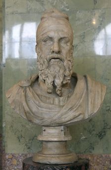 Roman bust of a Dacian tarabostes (nobleman), early 2nd century