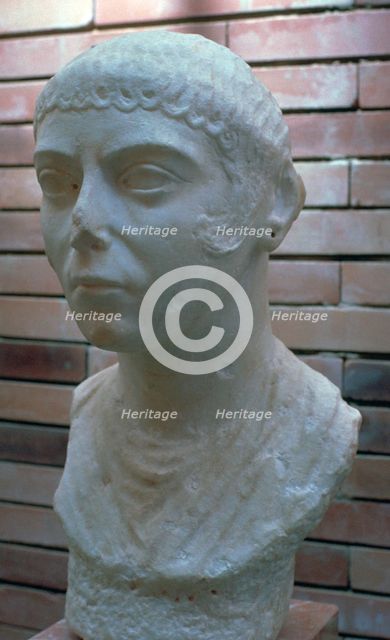 Roman bust of a woman, 1st century. Artist: Unknown