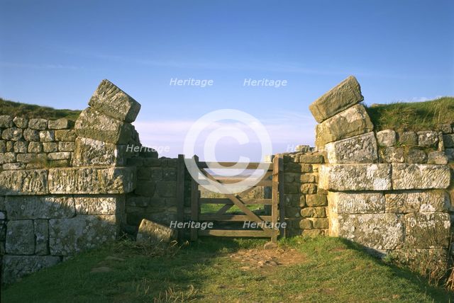 Roman gateway through Hadrian's Wall at Milecastle 37, Northumberland, 1994. Artist: Paul Highnam