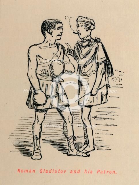'Roman Gladiator and his Patron', 1852. Artist: John Leech.