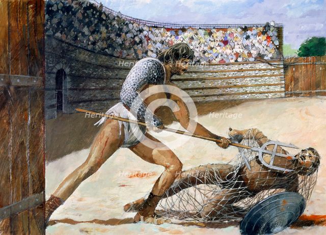 Roman Gladiators, c3rd century, (c1990-2010). Artist: Ivan Lapper.