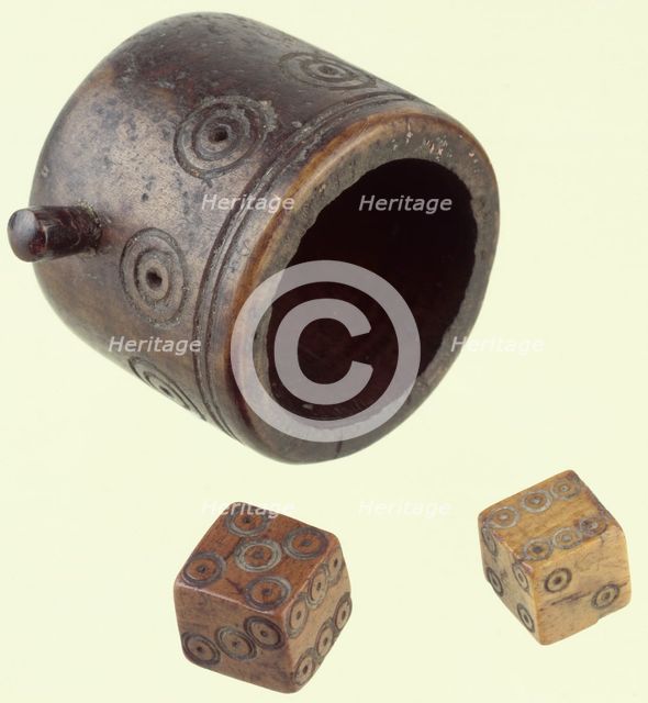 Roman dice set. Creator: Unknown.