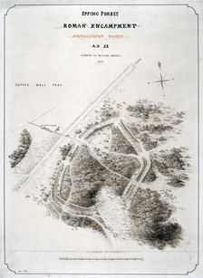 Roman encampment in Epping Forest, Essex, 1876. Artist: William d'Oyley