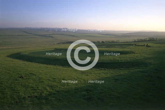 Roman fortlet on Swarthy Hill near Maryport, Cumbria, 1996. Artist: J Richards