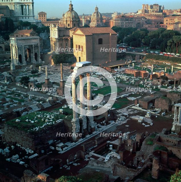 Roman forum seen from the Palatine hill, 5th century BC. Artist: Unknown