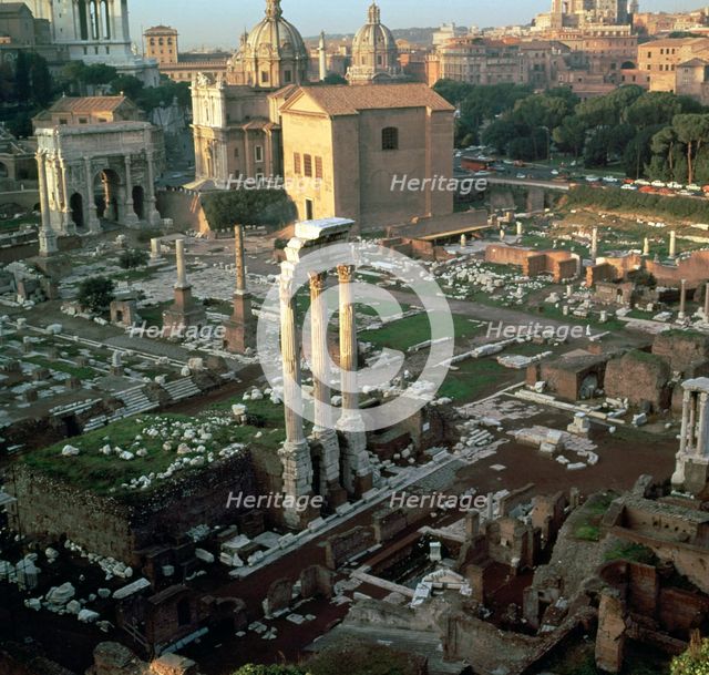 Roman forum seen from the Palatine hill, 5th century BC. Artist: Unknown