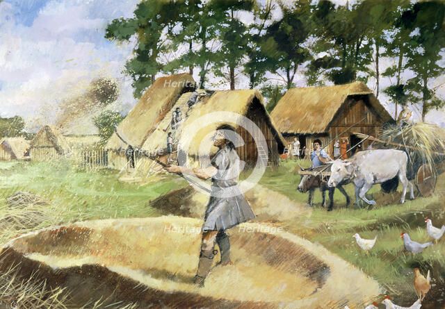 Roman farming, c3rd century, (1990-2010).  Artist: Ivan Lapper.