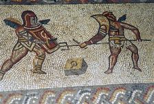 Roman floor mosaic of gladiators, c.3rd century