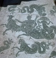 Roman floor mosaic showing Neptune, 3rd century