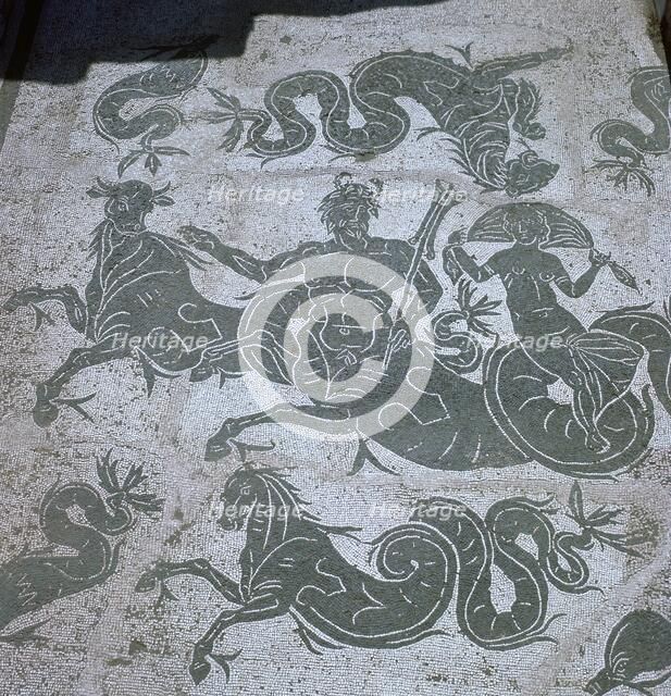 Roman floor mosaic showing Neptune, 3rd century. Artist: Unknown