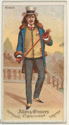 Roman, from World's Dudes series (N31) for Allen & Ginter Cigarettes, 1888. Creator: Allen & Ginter