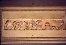 Roman Funeral rite or corpse being carried to Pyre, c3rd century