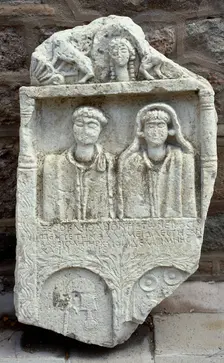 Roman funeral stele, Ankara, Turkey, 2000. Creator: LTL
