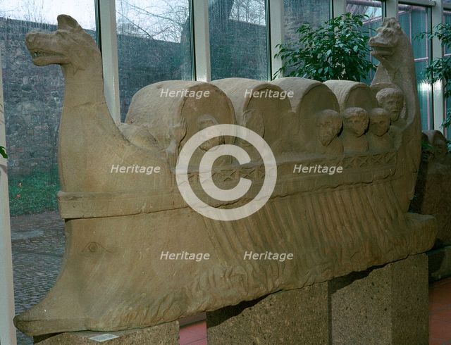 Roman funerary sculpture of a wine-boat. Artist: Unknown