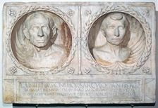 Roman funerary relief of a husband and wife