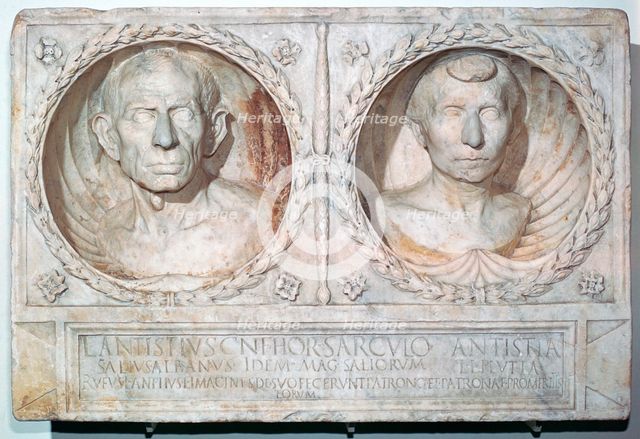 Roman funerary relief of a husband and wife. Artist: Unknown