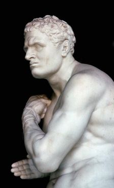 Roman Hellenistic-style sculpture of a boxer