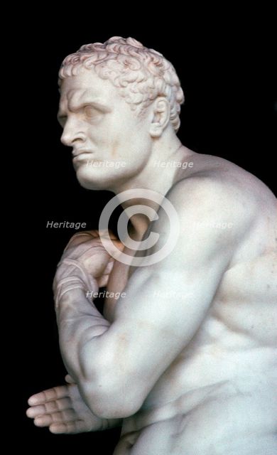 Roman Hellenistic-style sculpture of a boxer. Artist: Unknown