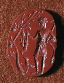 Roman intaglio gem of British deity Cocidus as Silvanus the Hunter, 2nd century BC