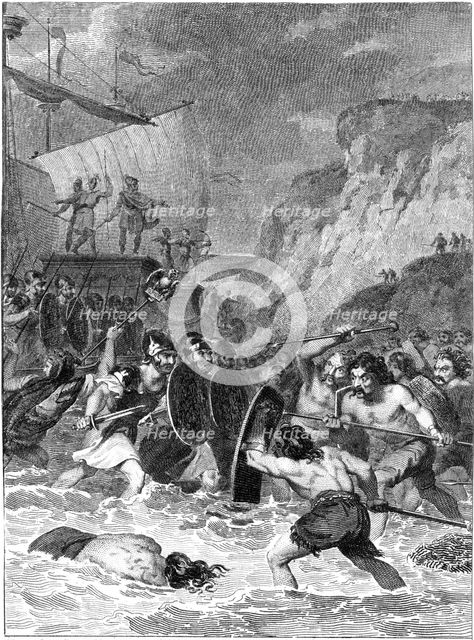 Roman invasion of Britain, 55-54 BC (c1820). Artist: Unknown