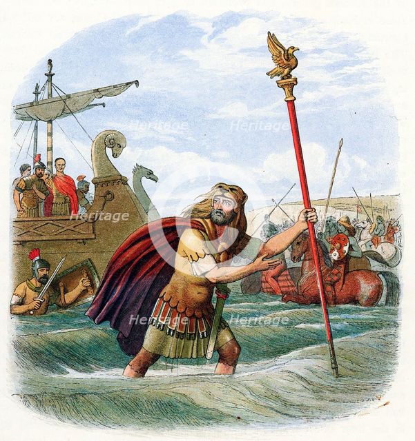 Roman invasion of Britain, 1st century BC (1864). Artist: Unknown