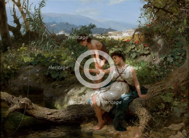 Roman idyll. Fishing, c1879. Creator: Siemiradzki, Henryk (1843-1902).