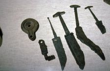 Roman Iron Swords, Key and Clay Lamp from Bavaria, Germany, c2nd century BC-5th century