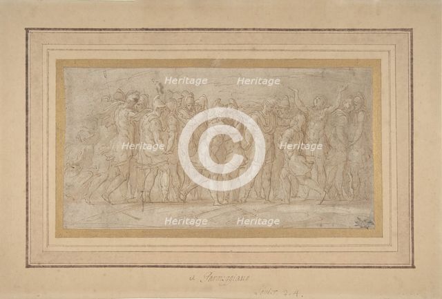 Roman or Greek Warriors Celebrating after a Victory., 1503-40. Creator: Parmigianino.