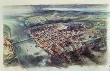 Roman London during the reign of Hadrian, c125 AD. Creator: Unknown
