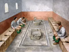 Roman latrine, 2rd century, (c1990-2010). Artist: Philip Corke