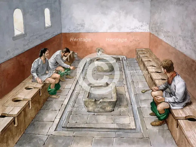 Roman latrine, 2rd century, (c1990-2010). Artist: Philip Corke.