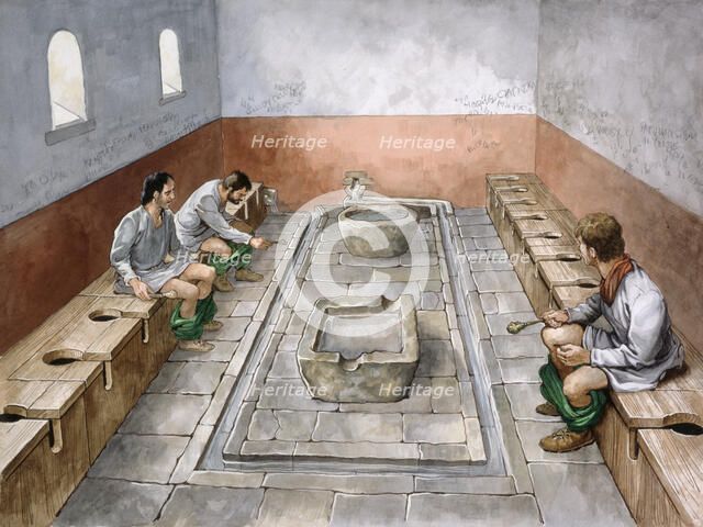 Roman latrine, 2rd century, (c1990-2010). Artist: Philip Corke.