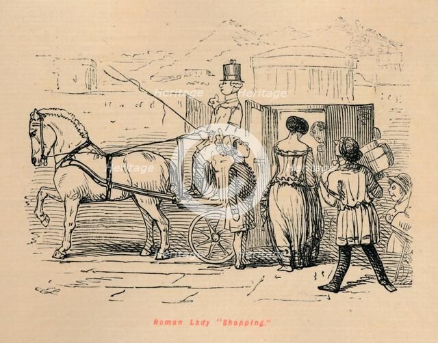 'Roman Lady Shopping', 1852. Artist: John Leech.