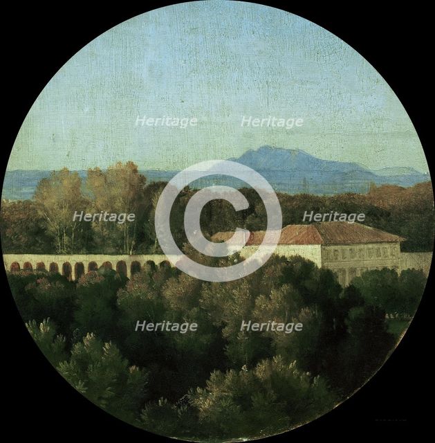 Roman landscape with acuaduct of the Villa Borghese, 1807. Creator: Ingres, Jean Auguste Dominique (1780-1867).