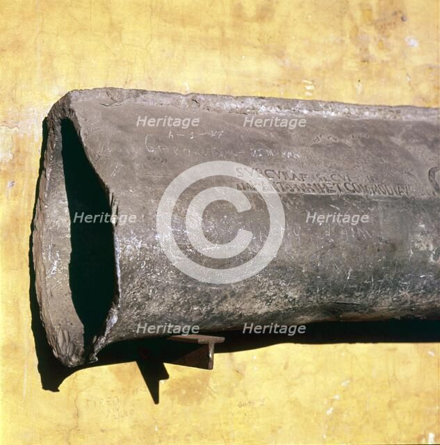 Roman Lead Water-Pipe with inscription, c2nd century. Artist: Unknown.