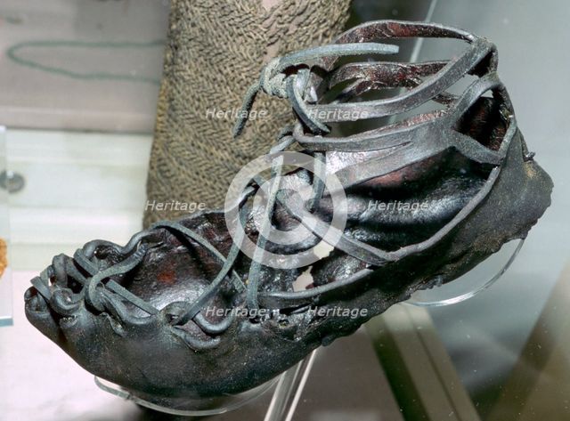 Roman leather sandal, which the Romans introduced to Britain. Artist: Unknown