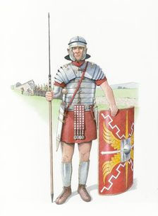 Roman legionary soldier, c120 (2014). Artist: Nick Hardcastle