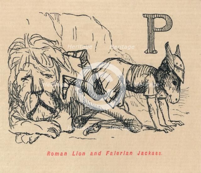 'Roman Lion and Falerian Jackass', 1852. Artist: John Leech.