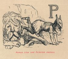 Roman Lion and Falerian Jackass 1852. Artist: John Leech