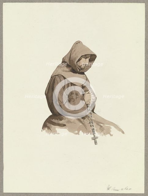 Roman monk, 1851. Creator: Friedrich Wilhelm Ludwig.
