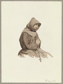 Roman monk, 1851. Creator: Friedrich Wilhelm Ludwig