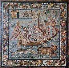 Roman mosaic of a ferry-boat, 2nd century. Creator: Unknown