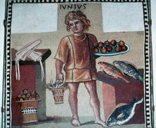 Roman mosaic of a kitchen, 1st century