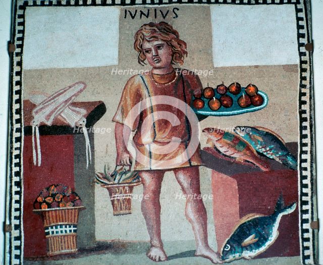 Roman mosaic of a kitchen, 1st century. Artist: Unknown