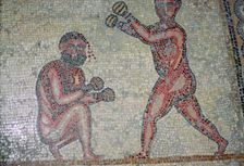 Roman mosaic of boxers