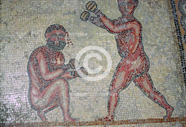 Roman mosaic of boxers. Artist: Unknown
