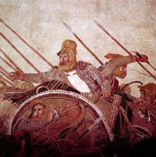 Roman mosaic of Darius II of Persia at the Battle of Issus, Pompeii, Italy, (1st century AD). Creator: Unknown