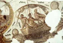 Roman Mosaic of Fishing Boat, c2nd-3rd century