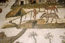 Roman Mosaic of horses drinking, c2nd-3rd century