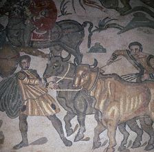Roman mosaic of ploughing, 3rd century
